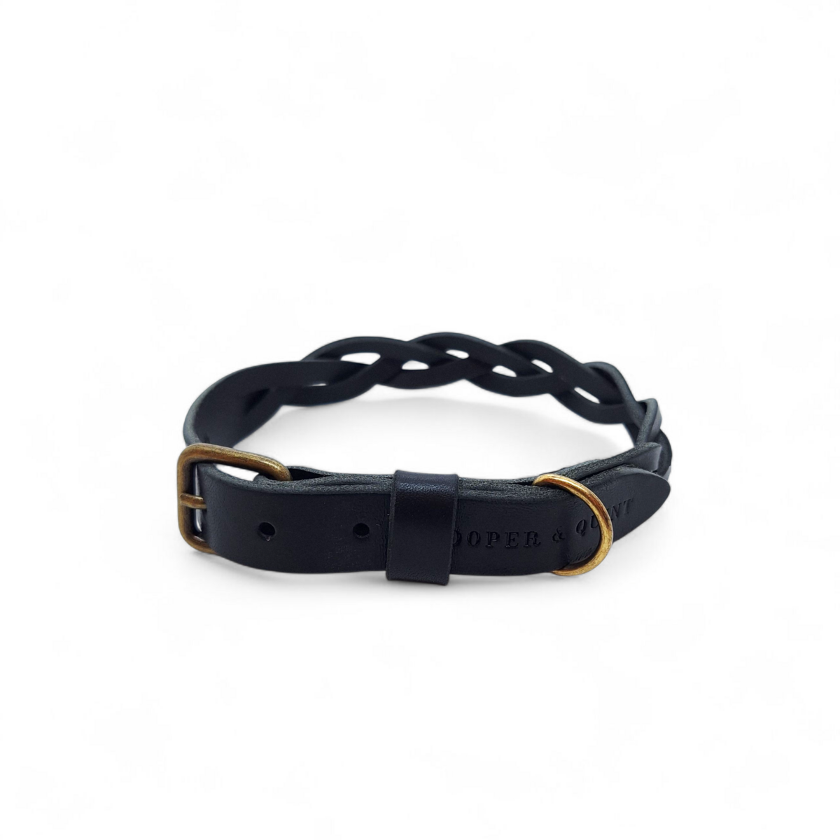 Geflochtenes Lederhalsband TWISTED in Schwarz von Cooper & Quint