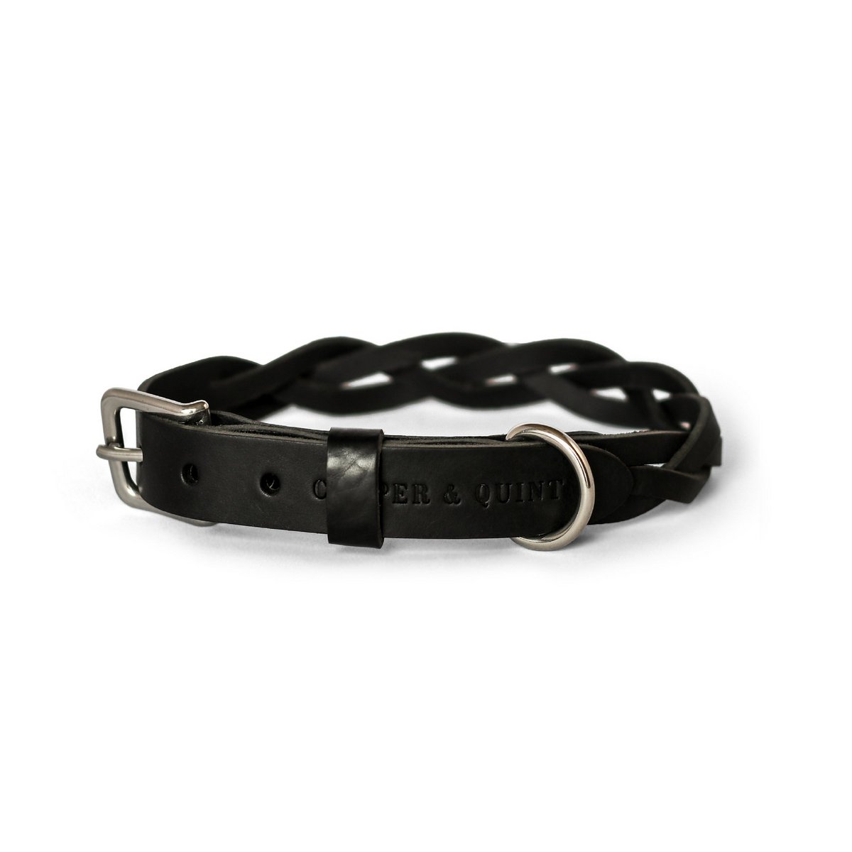 Geflochtenes Lederhalsband TWISTED in Schwarz von Cooper & Quint
