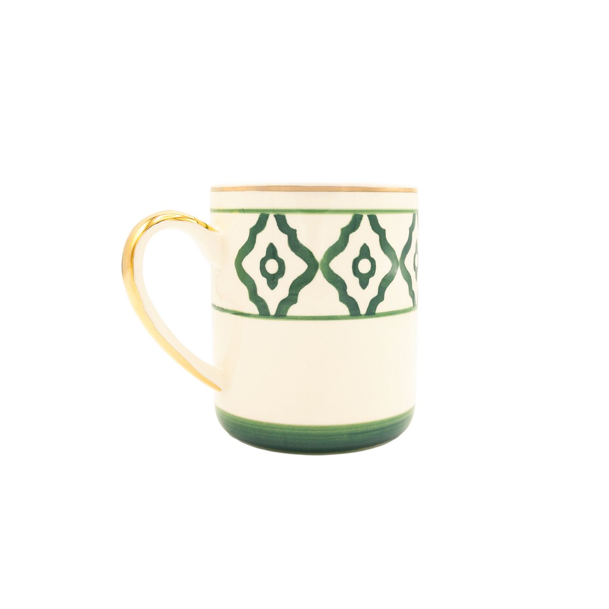 Kaffeetasse Dackel von Michael Platin Design, handbemalt mit Goldrand