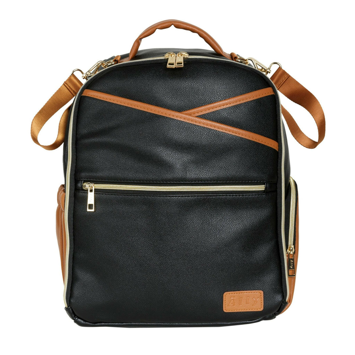 Kleiner Organizer-Rucksack in Schwarz und Braun – Ansicht 6