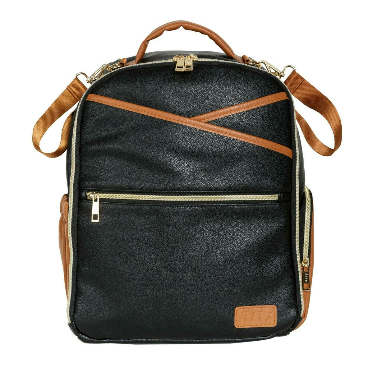 Kleiner Organizer-Rucksack in Schwarz und Braun