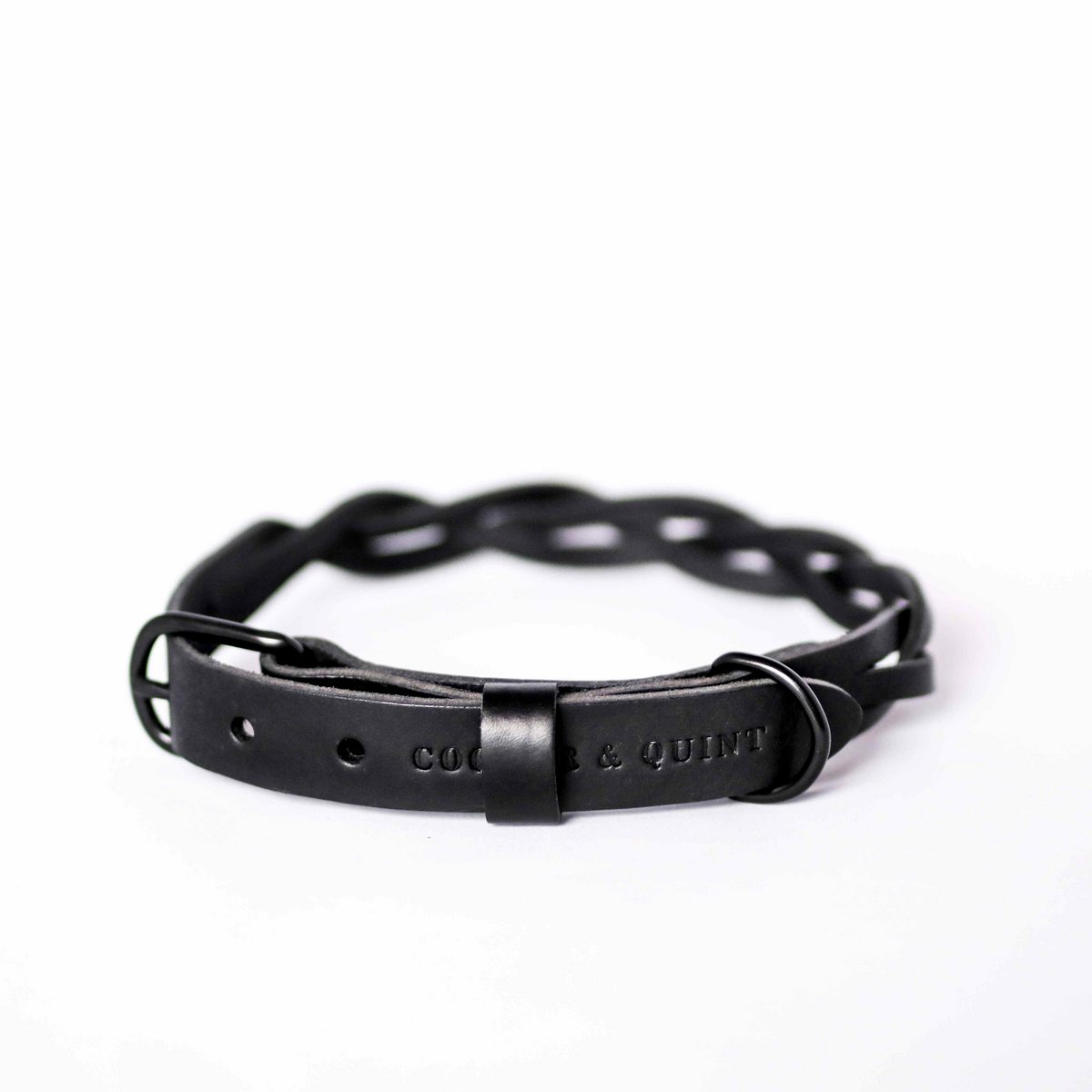 Geflochtenes Lederhalsband TWISTED in Schwarz von Cooper & Quint