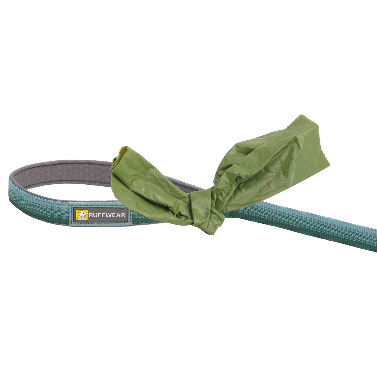 Ruffwear Front Range Leine River Rock Green – Griff mit Beutel