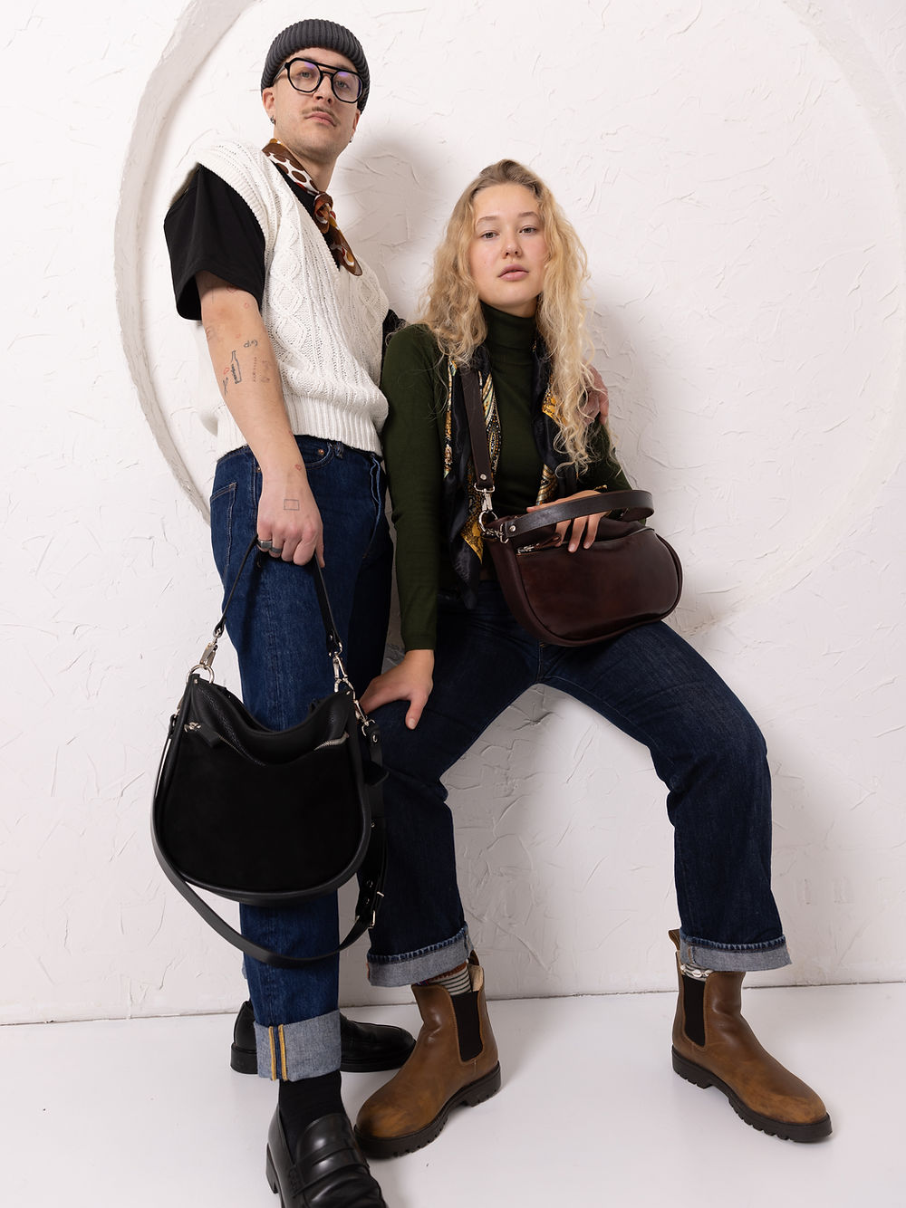 Lederhandtasche STELLA in Schwarz – Ansicht 8
