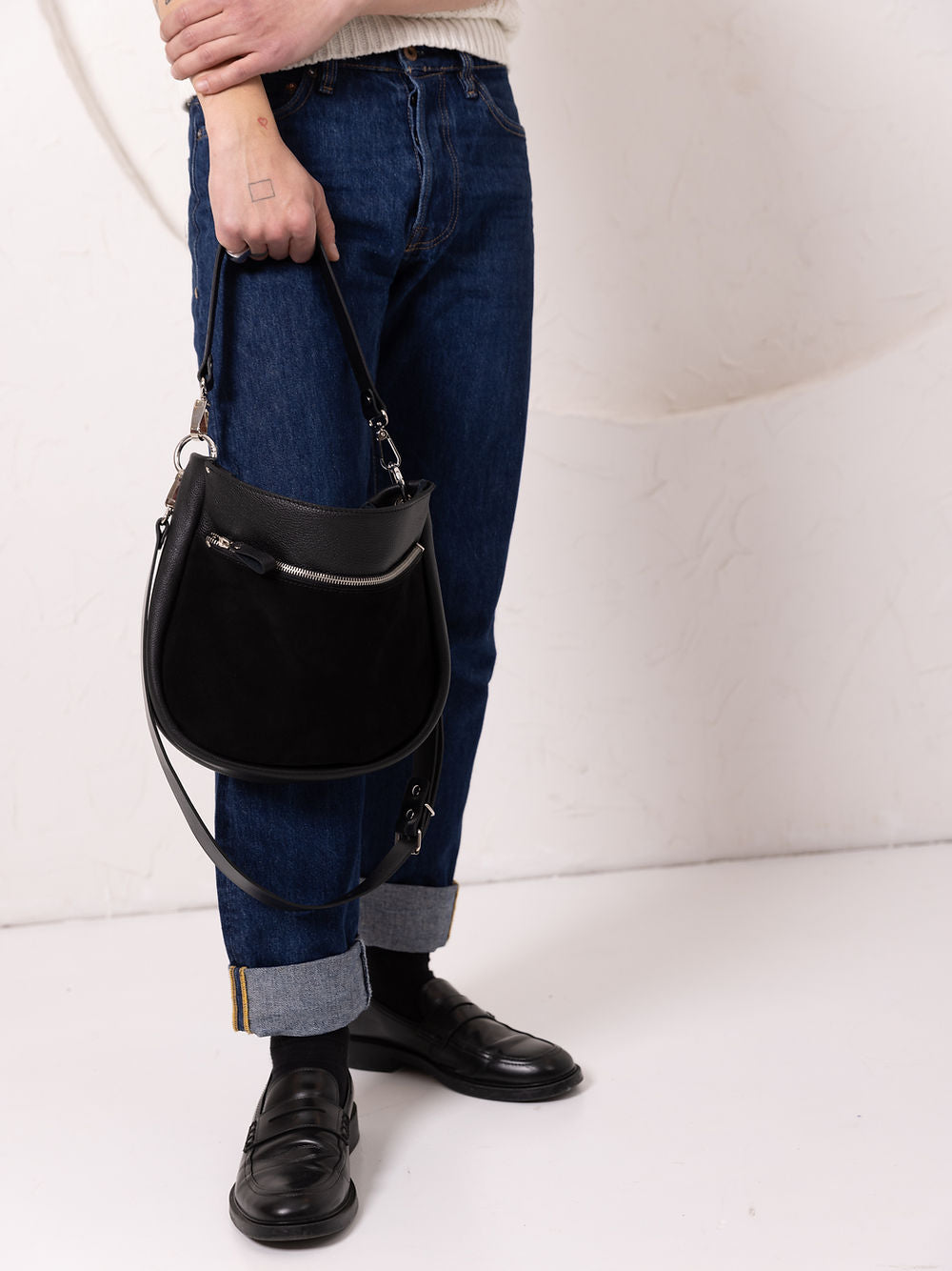 Lederhandtasche STELLA in Schwarz – Ansicht 5