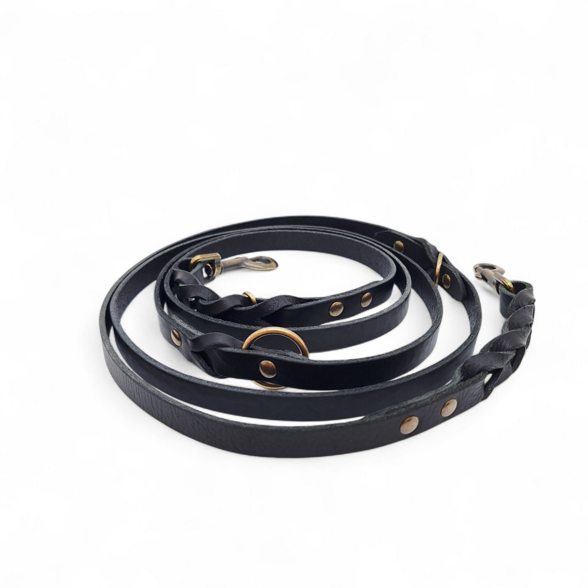 Verstellbare Lederleine TWISTED SWITCH in Schwarz von Cooper & Quint