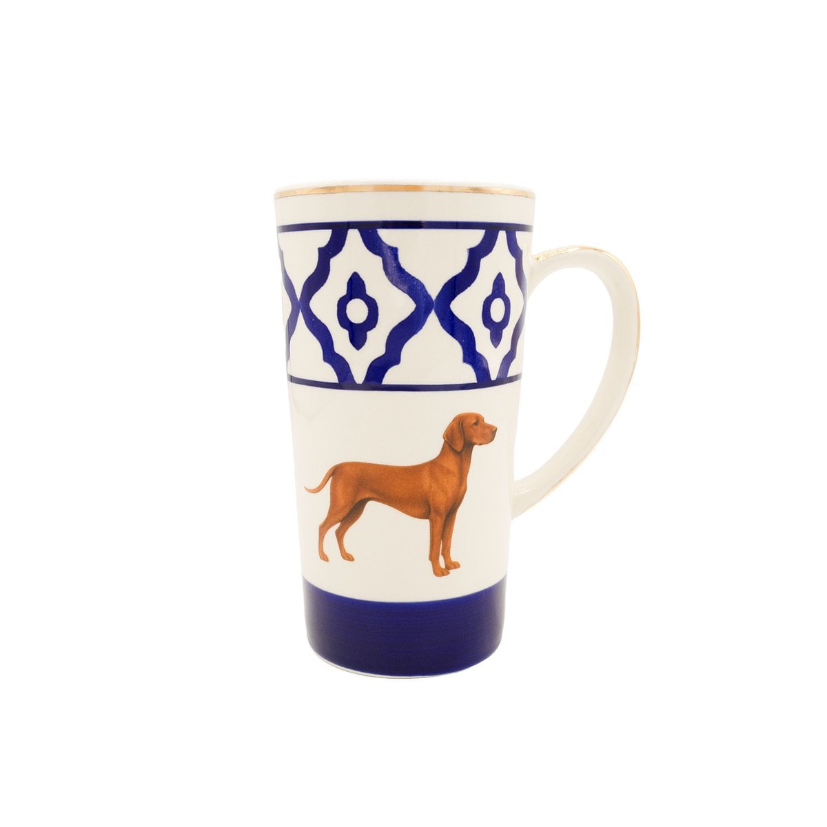 Große Teetasse Vizsla von Michael Platin Design, handbemalt mit Goldrand