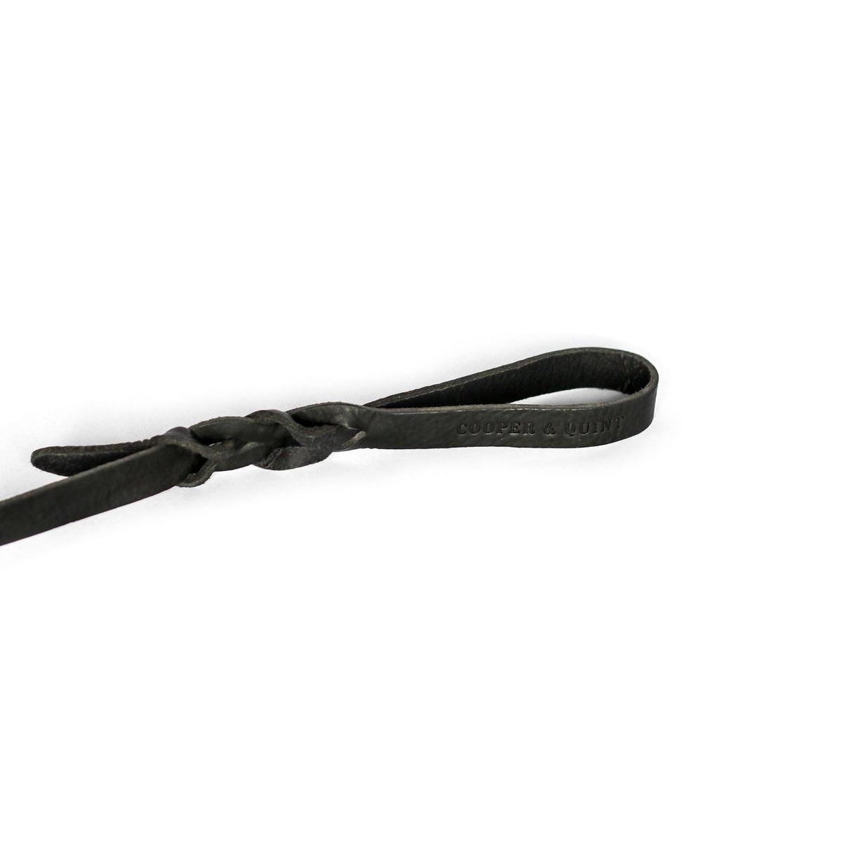 Geflochtene Lederleine TWISTED in Schwarz von Cooper & Quint
