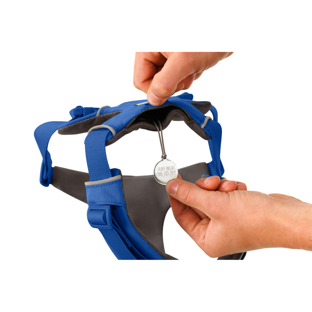 Ruffwear Front Range Geschirr Blue Pool – Tasche für Hundemarke