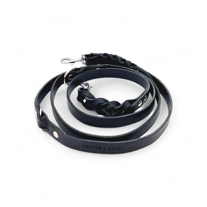 Verstellbare Lederleine TWISTED SWITCH in Schwarz von Cooper & Quint