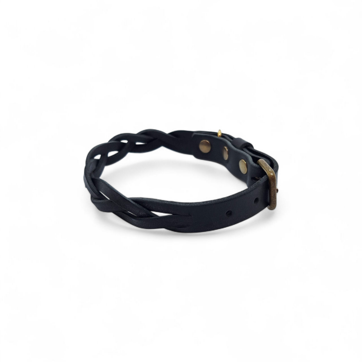 Geflochtenes Lederhalsband TWISTED in Schwarz von Cooper & Quint