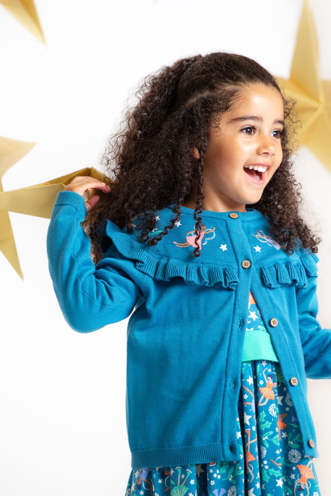 Frugi Romi Strickjacke Petrol – Ansicht 2