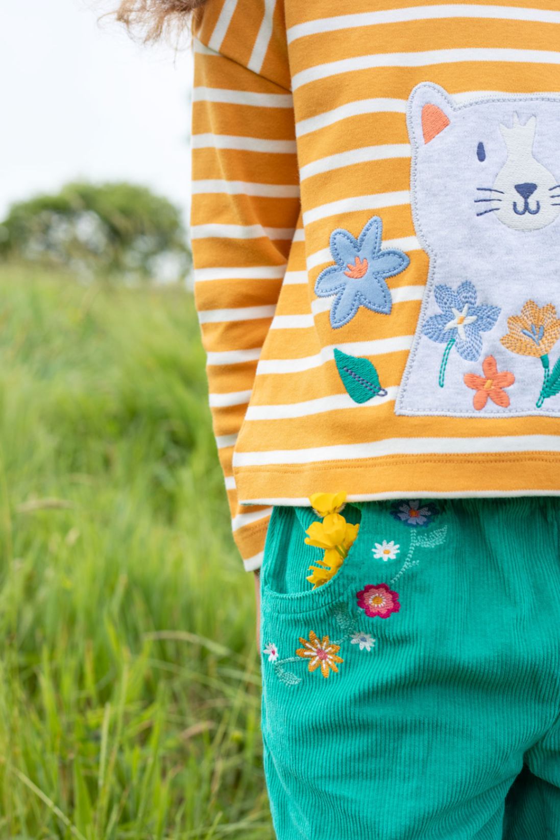 Frugi Langarmshirt Gelb Katze – Ansicht 3