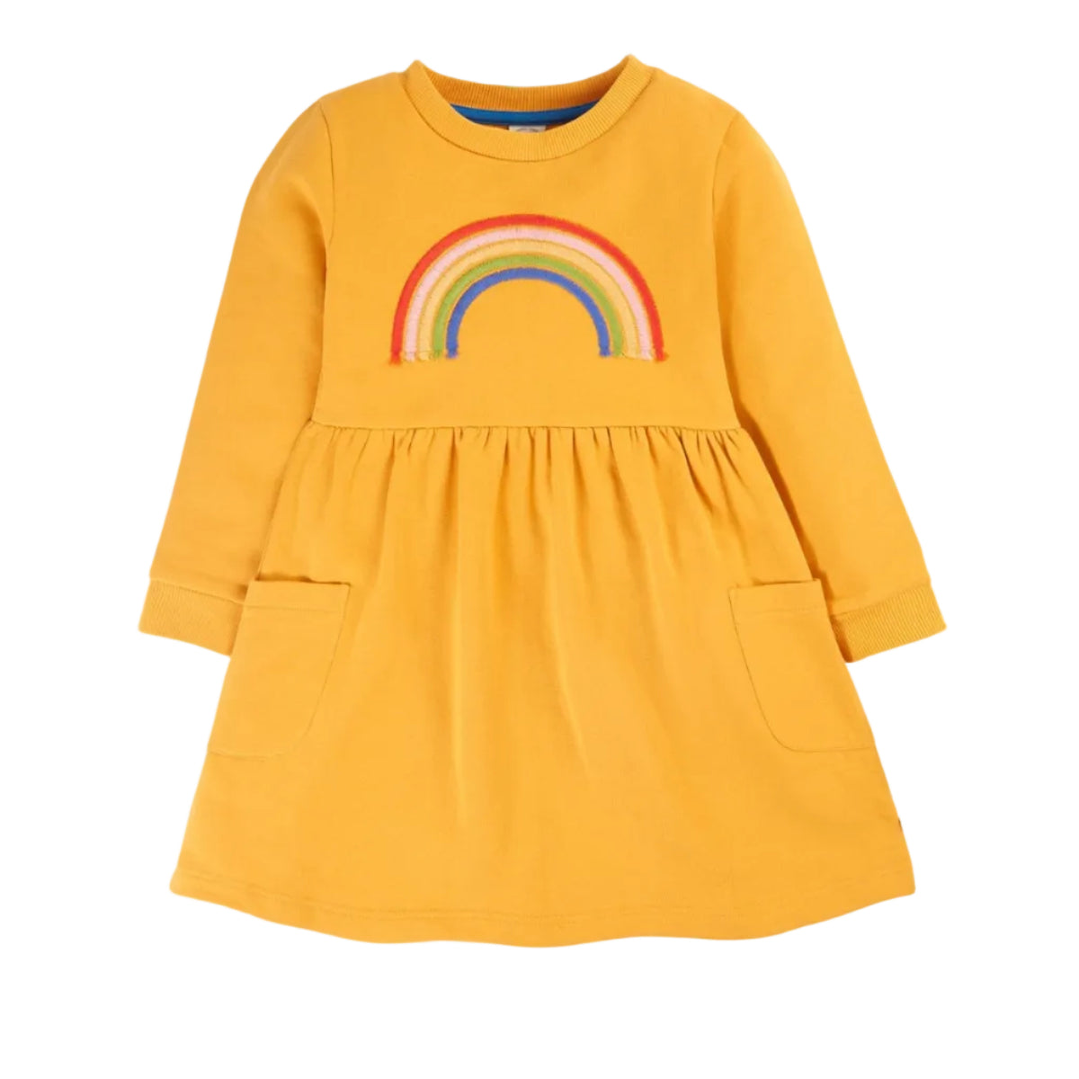 Frugi Kinderkleid Gelb mit Regenbogen