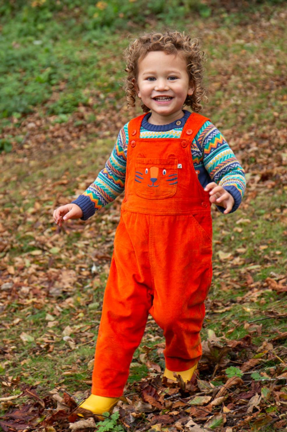 Frugi Durgan Latzhose Orange Tiger – Ansicht 2