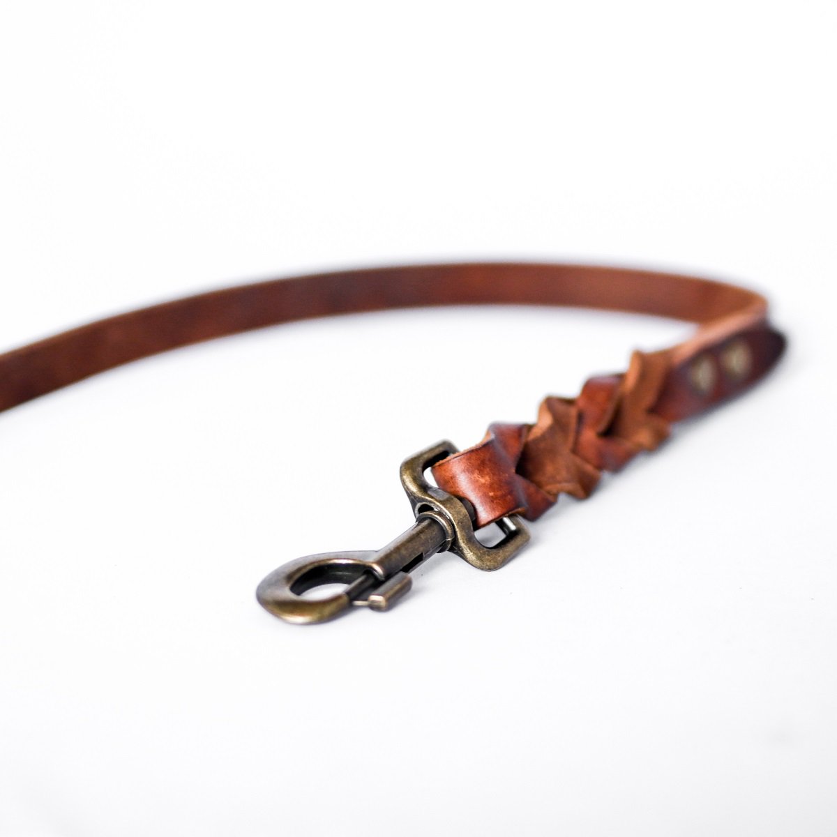 Geflochtene Lederleine TWISTED in Braun von Cooper & Quint