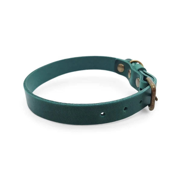 Lederhalsband in Grün von Cooper & Quint