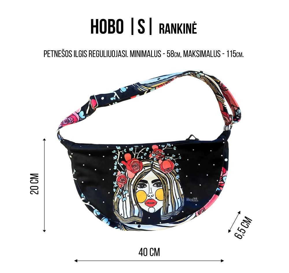 Hobo Tasche in Bordeauxbraun mit Herz – Ansicht 5