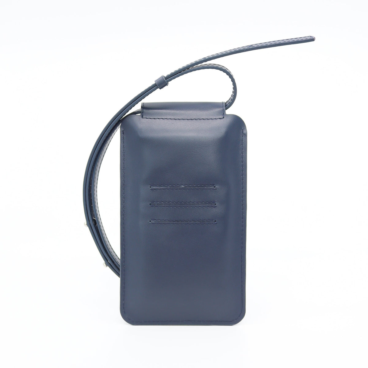 Handytasche aus Leder in Navy – Ansicht 2