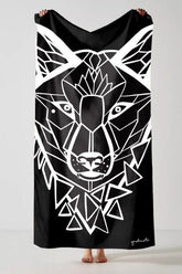 Handtuch White Wolf in Schwarz und Weiß