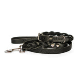 Geflochtene Lederleine TWISTED in Schwarz von Cooper & Quint