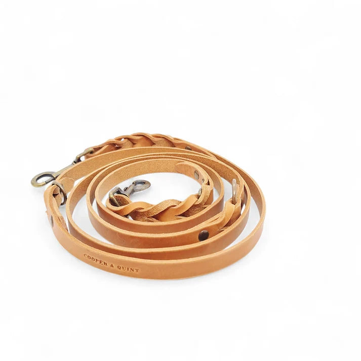 Verstellbare Lederleine TWISTED SWITCH in Cognac von Cooper &amp; Quint