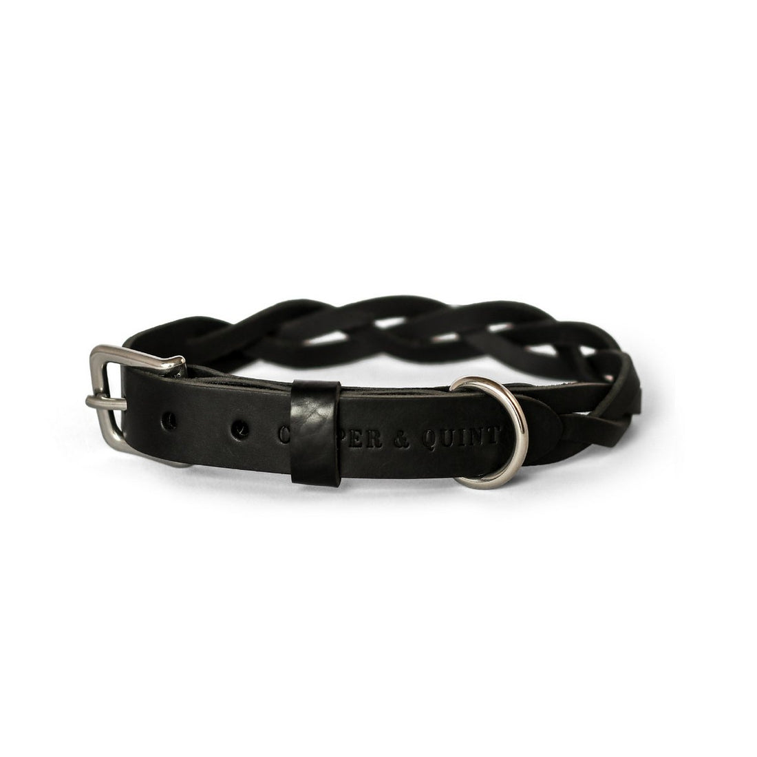 Geflochtenes Lederhalsband TWISTED in Schwarz von Cooper &amp; Quint