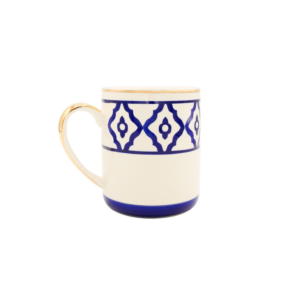 Kaffeetasse Dackel von Michael Platin Design, handbemalt mit Goldrand