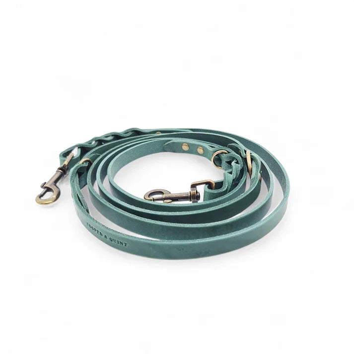 Verstellbare Lederleine TWISTED SWITCH in Grün von Cooper &amp; Quint