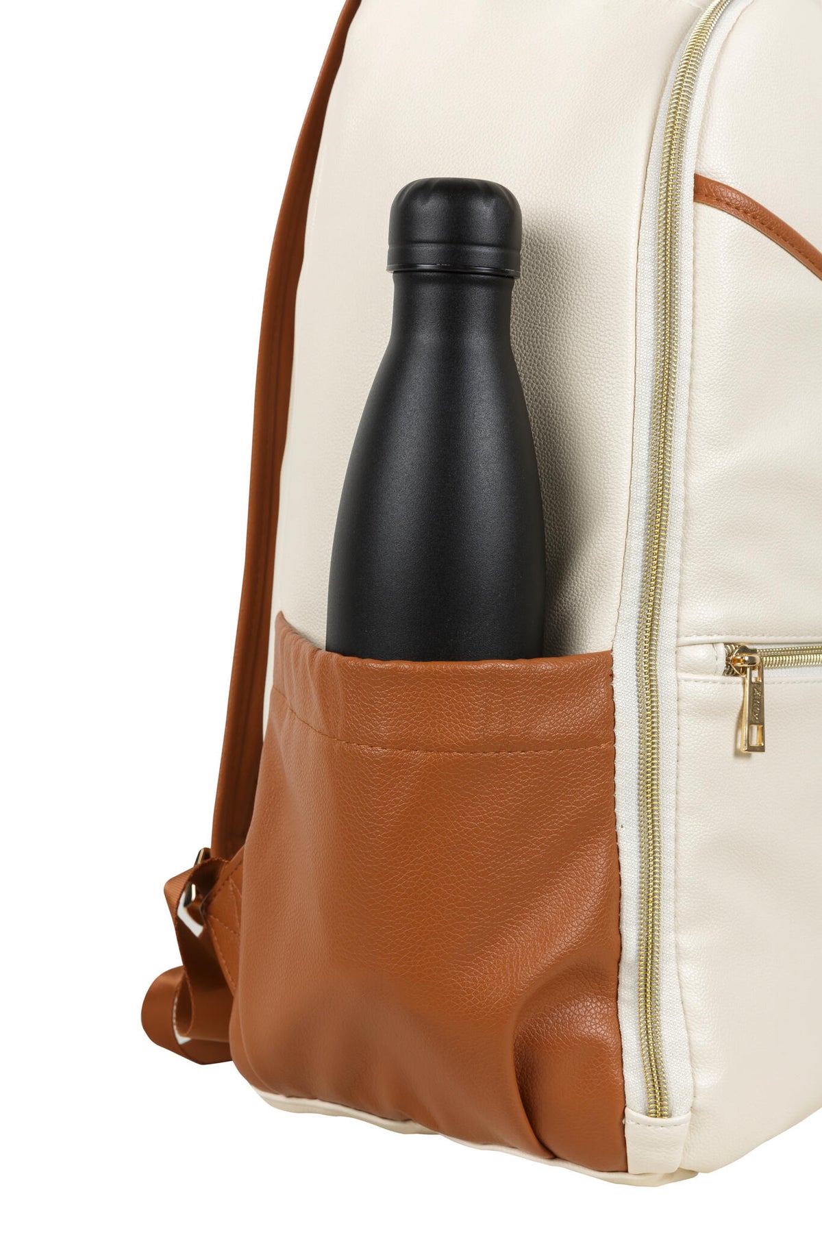 Kleiner Organizer-Rucksack in Creme und Braun – Ansicht 9