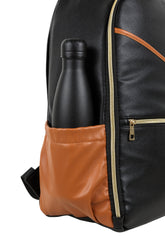 Kleiner Organizer-Rucksack in Schwarz und Braun – Ansicht 9