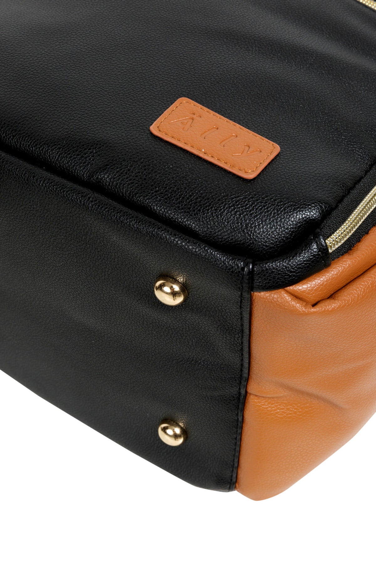 Kleiner Organizer-Rucksack in Schwarz und Braun – Ansicht 12