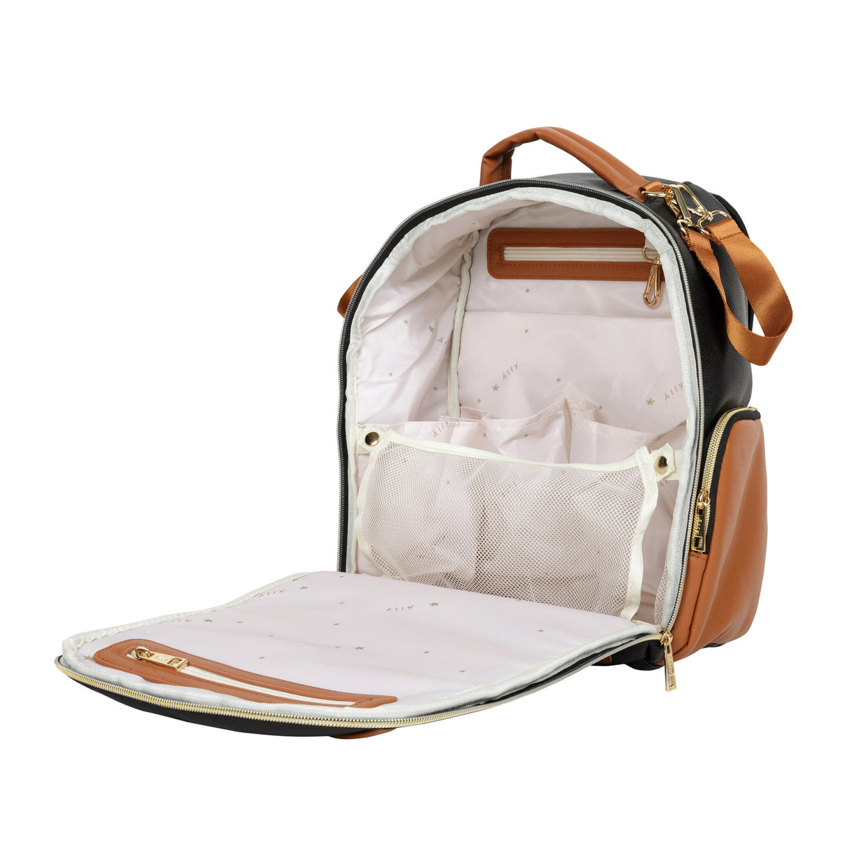 Kleiner Organizer-Rucksack in Schwarz und Braun – Ansicht 7
