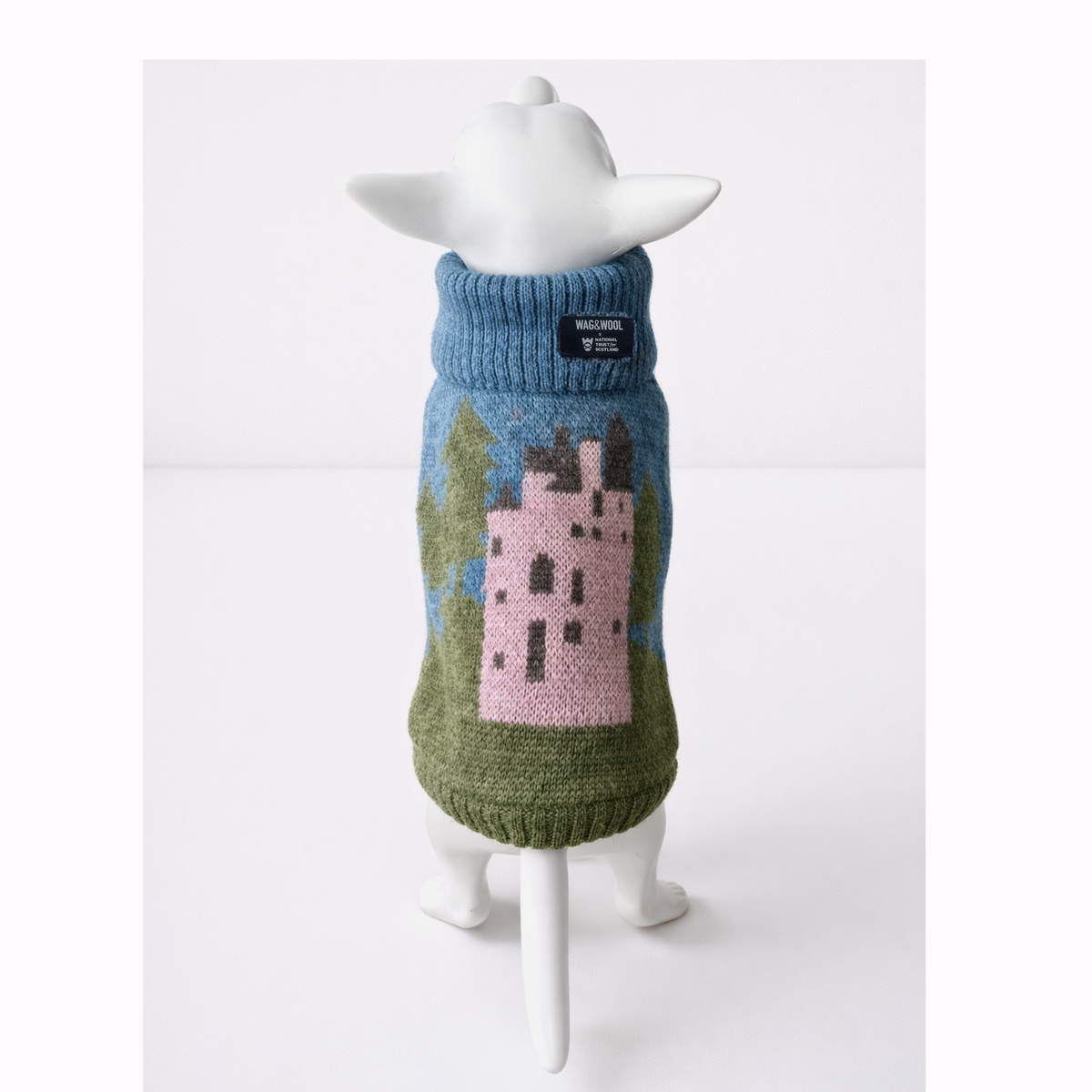 Hundepullover Pink Castle von hinten