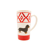 Große Teetasse Dackel von Michael Platin Design, handbemalt mit Goldrand