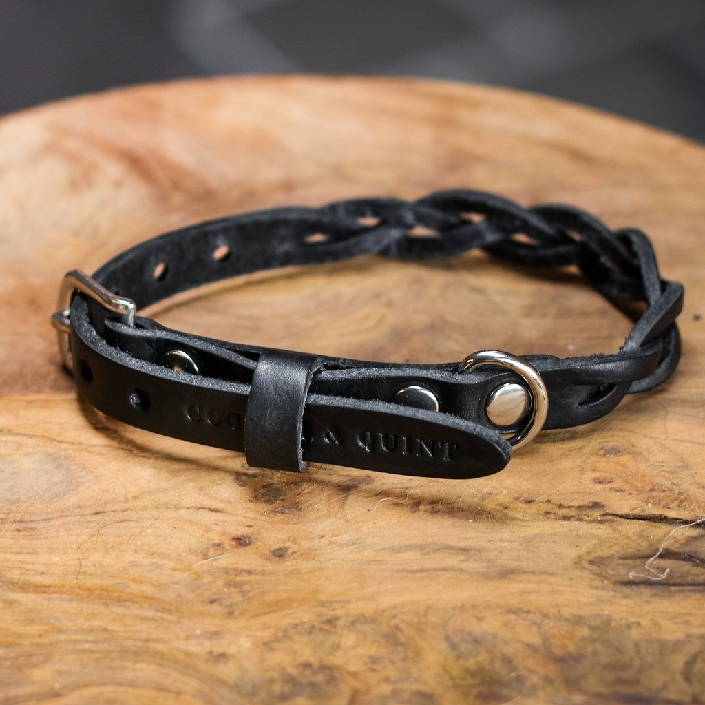 Geflochtenes Lederhalsband TWISTED in Schwarz von Cooper &amp; Quint