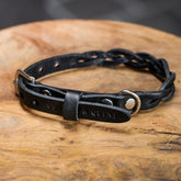 Geflochtenes Lederhalsband TWISTED in Schwarz von Cooper & Quint