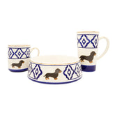 Große Teetasse Dackel von Michael Platin Design, handbemalt mit Goldrand