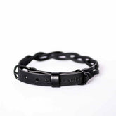 Geflochtenes Lederhalsband TWISTED in Schwarz von Cooper & Quint