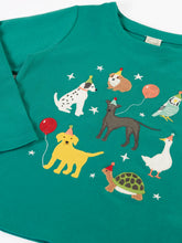 Frugi Anna Langarmshirt Grün – Detail der Tiermotive