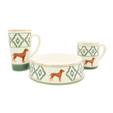 Hundenapf Vizsla von Michael Platin Design, handbemalte Keramik mit Goldrand