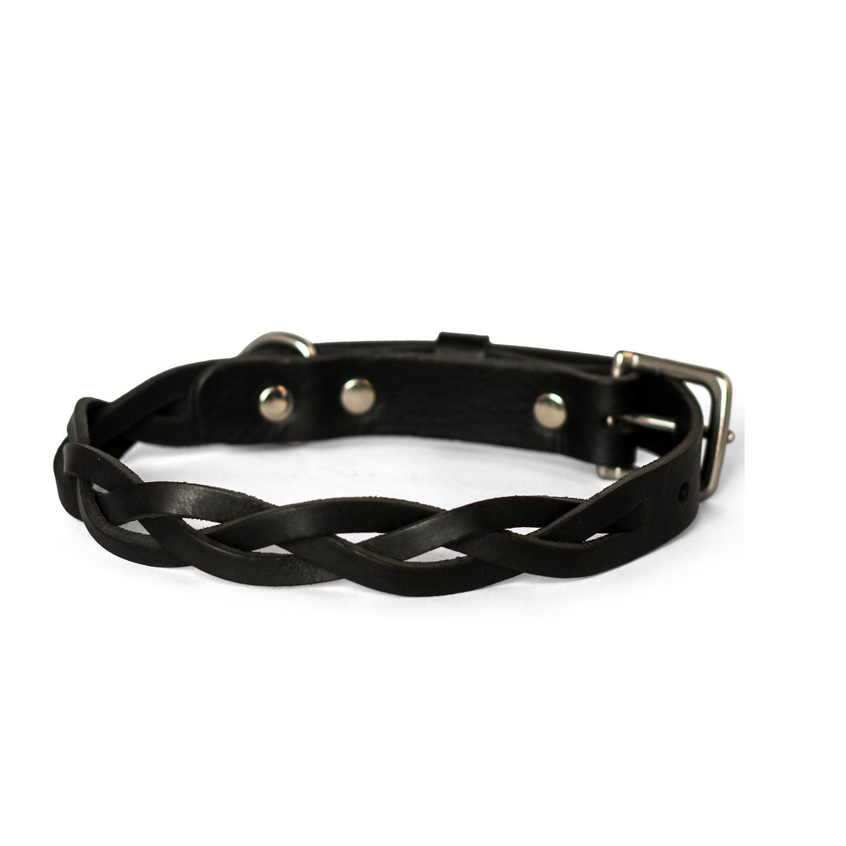 Geflochtenes Lederhalsband TWISTED in Schwarz von Cooper &amp; Quint