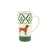Große Teetasse Vizsla von Michael Platin Design, handbemalt mit Goldrand