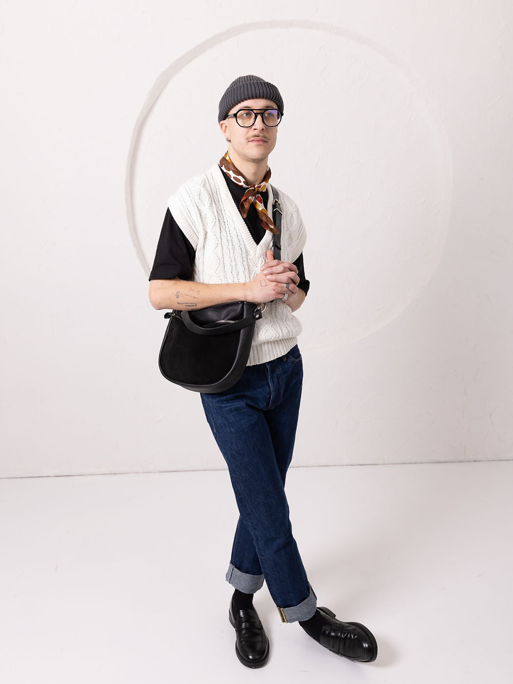 Lederhandtasche STELLA in Schwarz – Ansicht 2