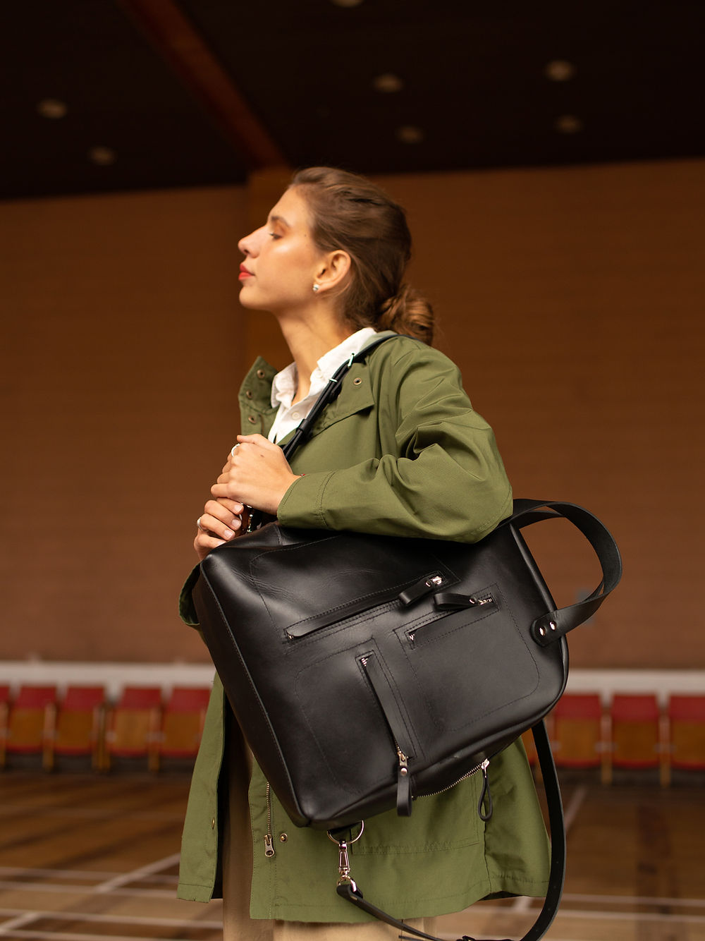 Lederrucksack GORDON in Schwarz – Ansicht 5