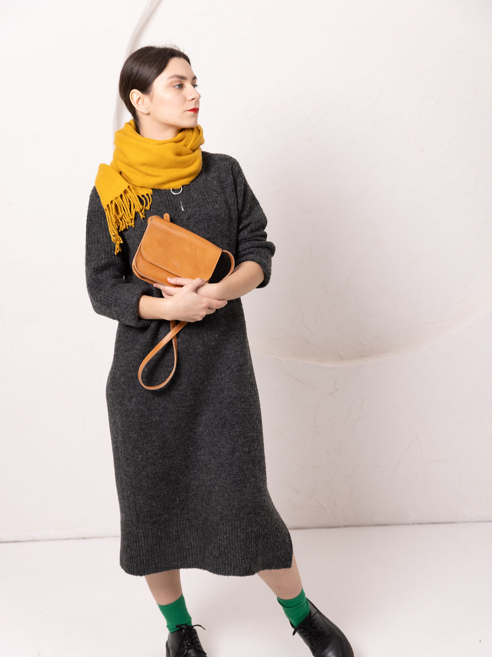 Lederhandtasche RUBY in Caramel – Ansicht 5