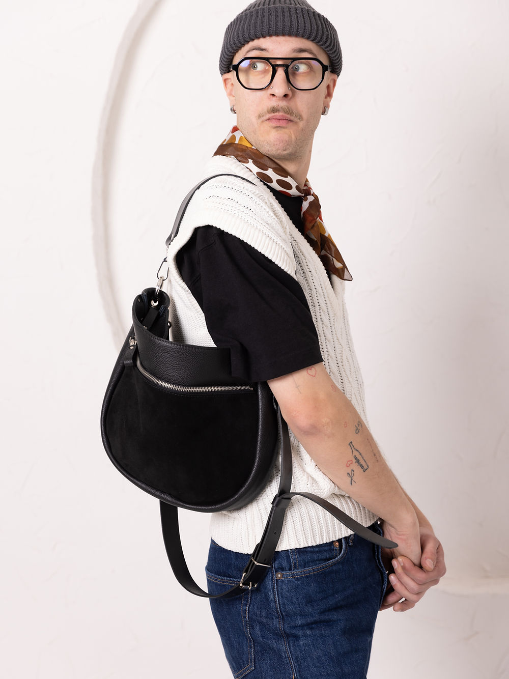 Lederhandtasche STELLA in Schwarz – Ansicht 6