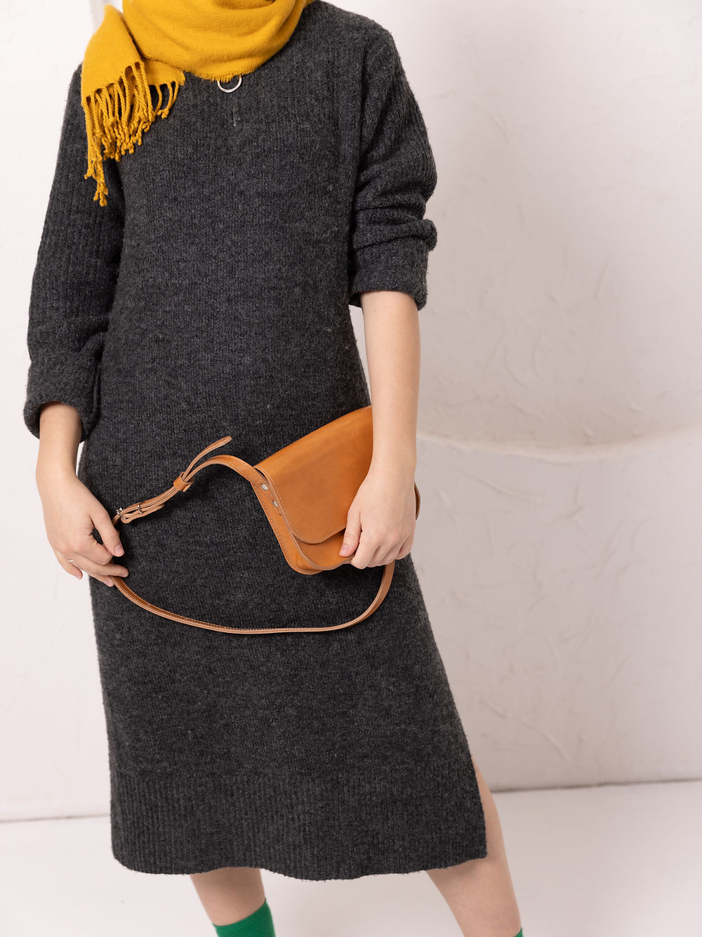 Lederhandtasche RUBY in Caramel – Ansicht 7