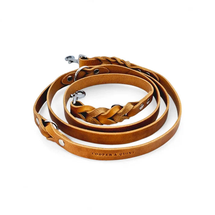Verstellbare Lederleine TWISTED SWITCH in Cognac von Cooper &amp; Quint