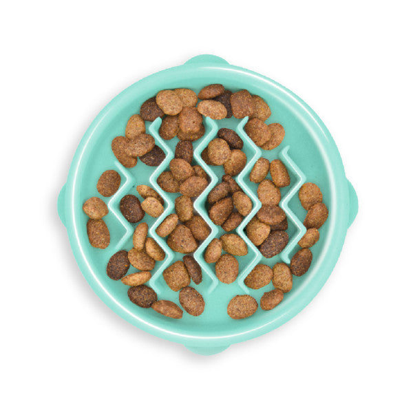 Outward Hound Fun Feeder Slo Bowl Wave Mint